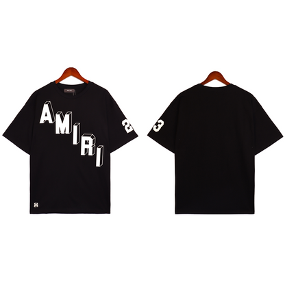 NEW-AMIRI 2025 New High Quality Cotton Flower Logo T-Shirt