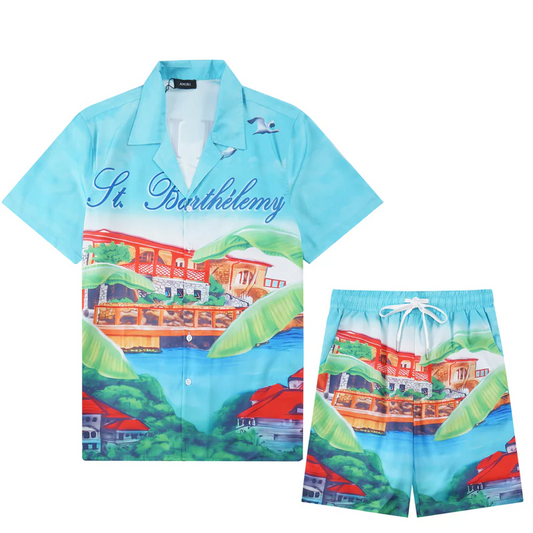NEW-AMIRI 2025 New Shirt Shorts Set