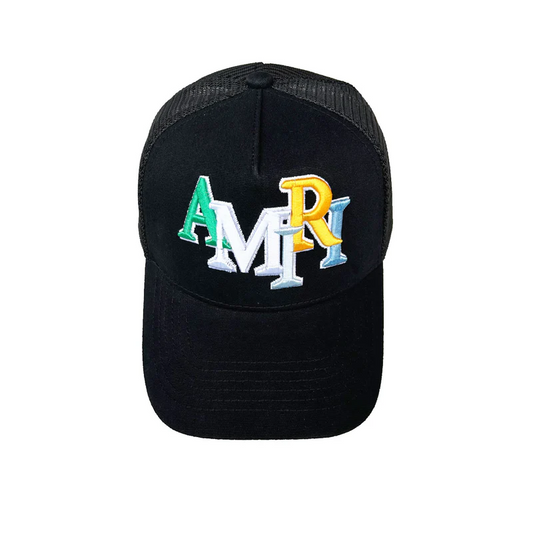 NEW-AMIRI STENCIL TRUCKER HAT
