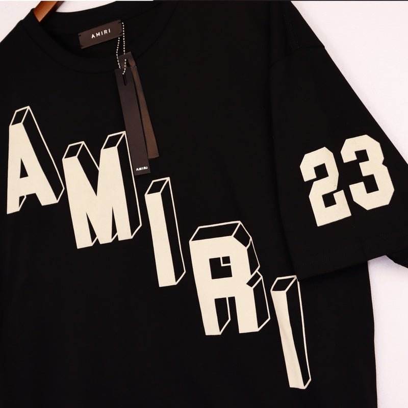 NEW-AMIRI 2025 New High Quality Cotton Flower Logo T-Shirt